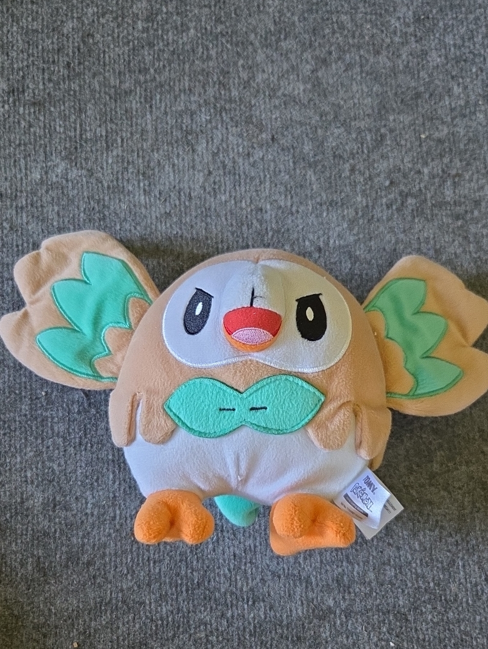 Pokemon Rowlet Plush Toy - Tan and Green Plush Bird